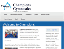 Tablet Screenshot of champions-gymnastics.ca